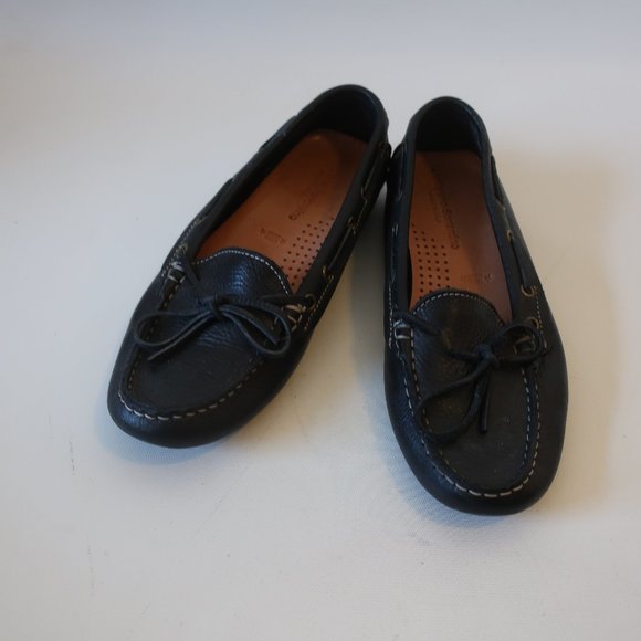 Womens L'Artigiano Sorrentino Black Leather Flat Driving Shoes 39D US/9D* - Picture 1 of 11